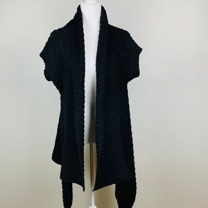 BCBGMaxAzria Black Sweater, Open Front, Large